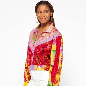 NWT FARM RIO Mixed Scarves Jacket Size M